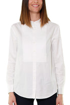 Tommy Hilfiger Donna camicia collo coreana in cotone organico bianco