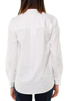 Tommy Hilfiger Donna camicia collo coreana in cotone organico bianco