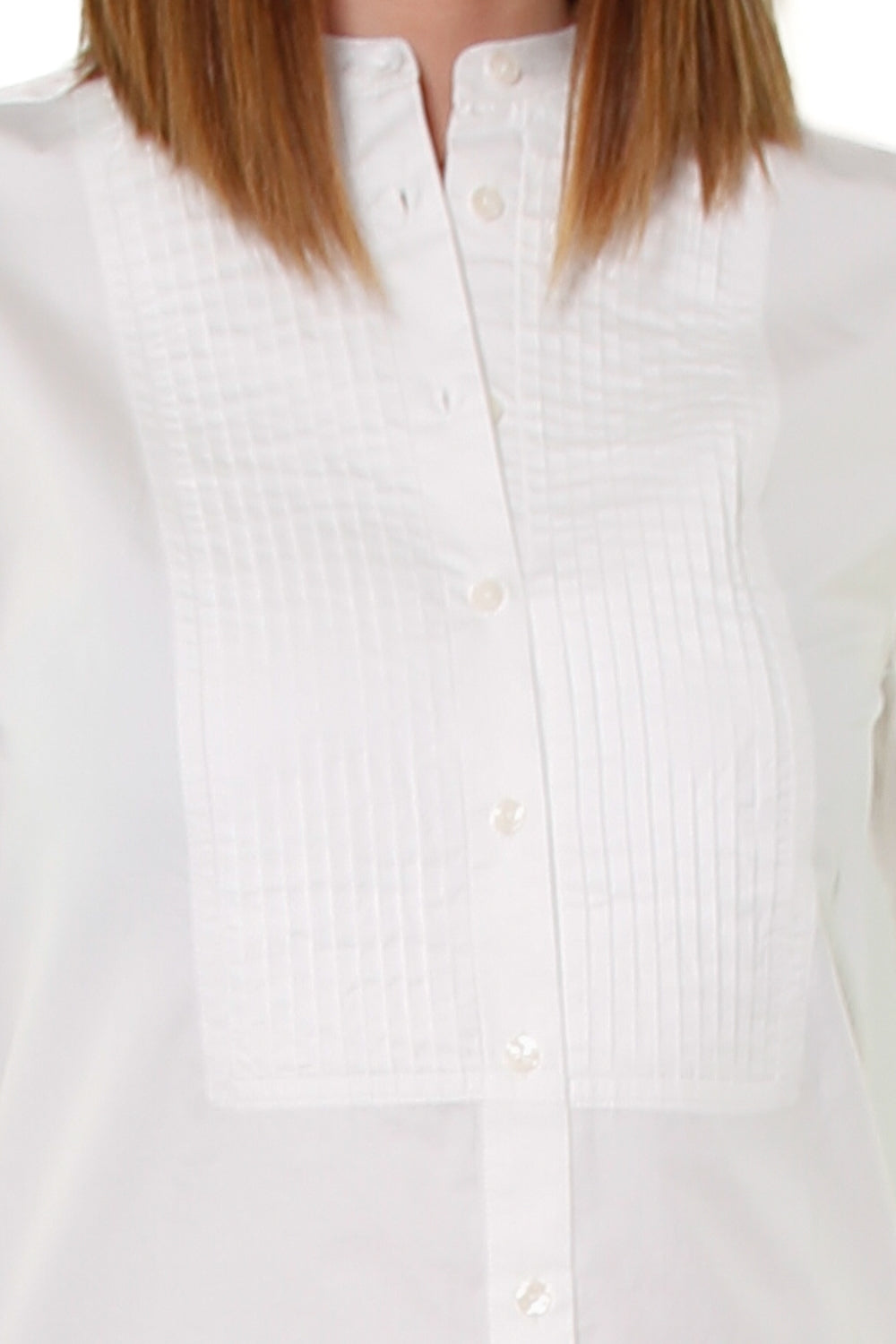 Tommy Hilfiger Donna camicia collo coreana in cotone organico bianco