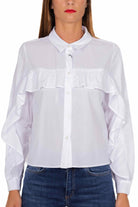 Emme Marella camicia corta con rouches bianco