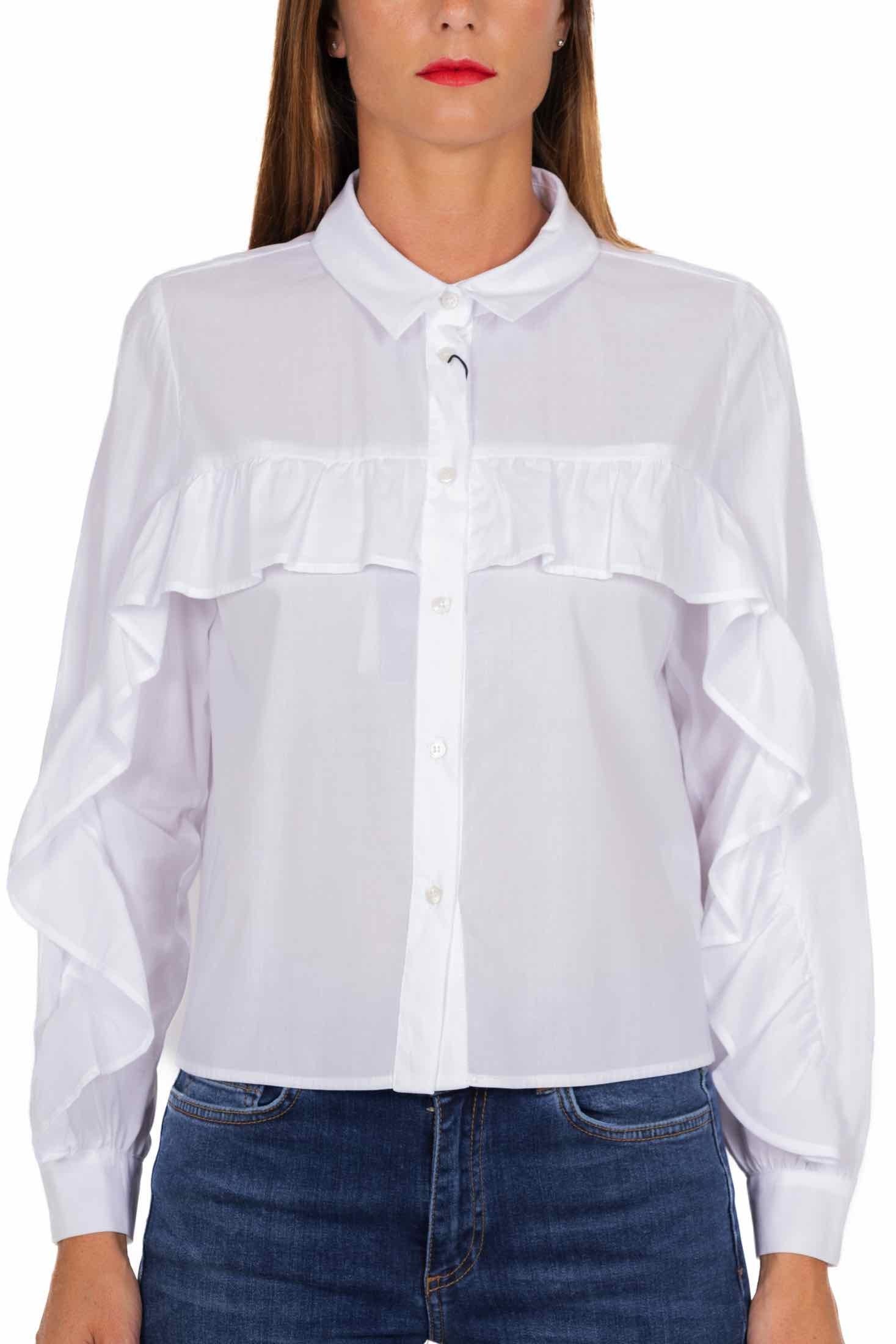 Emme Marella camicia corta con rouches bianco