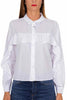 CAMICIA CORTA CON ROUCHES BIANCO