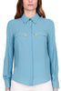 ELEGANT BLUE GEORGETTE SHIRT