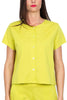 CREW NECK SHORT SLEEVED POPLIN SHIRT YELLOW