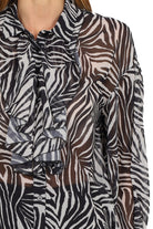 Vicolo camicia in georgette fantasia animalier nero