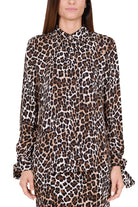 Elisabetta Franchi camicia in georgette stampa animalier nero