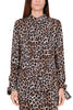 BLACK ANIMAL PRINT GEORGETTE SHIRT