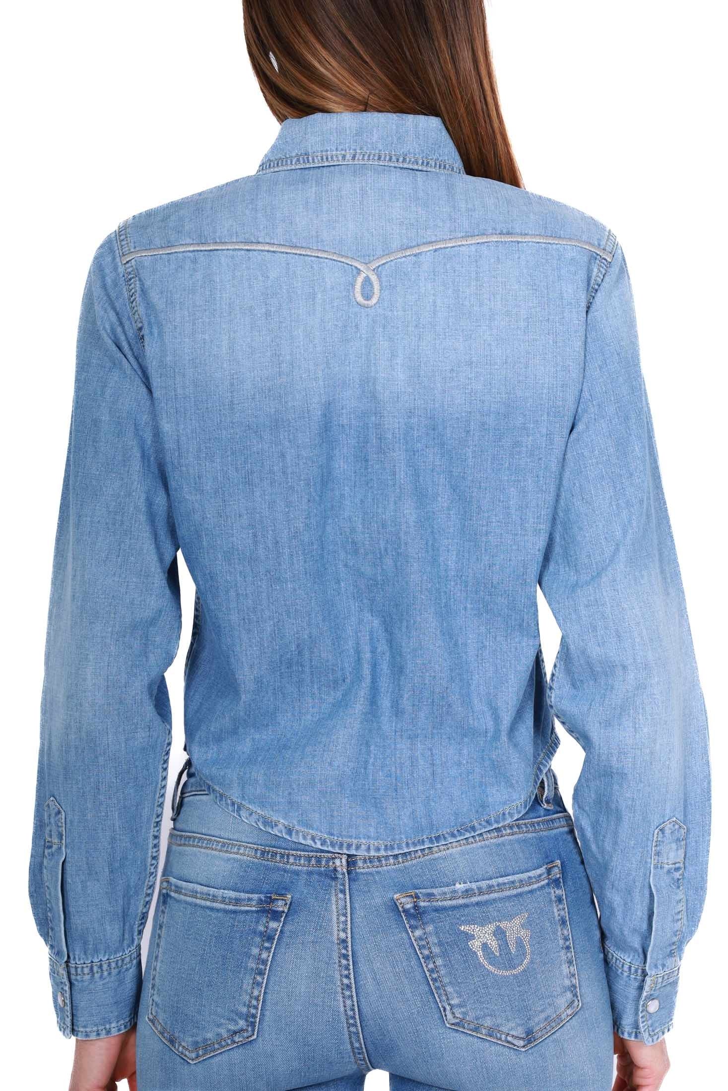 Pinko camicia in jeans corta azzurro