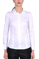 Guess Donna camicia in popeline di cotone stretch bianco