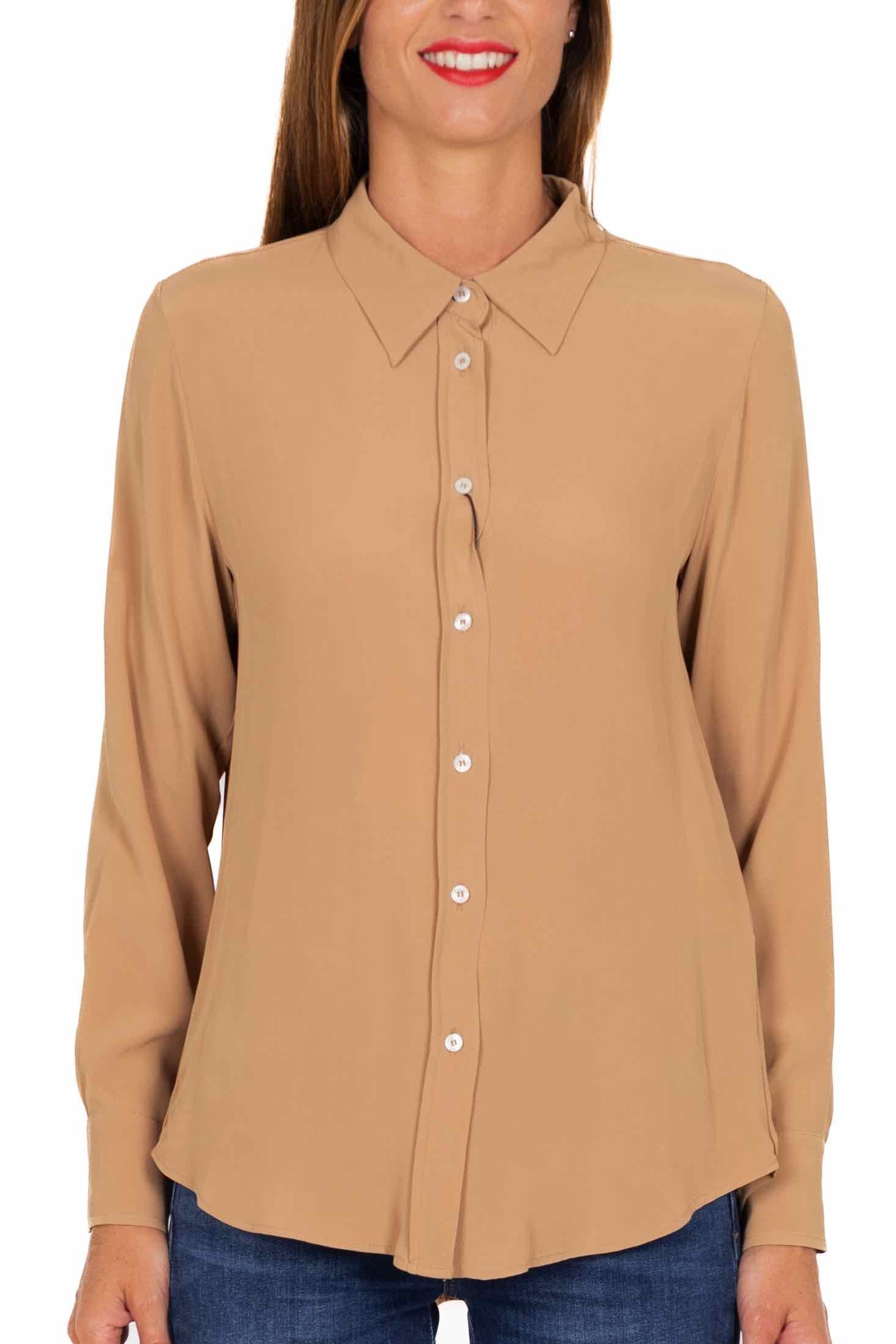 Emme Marella camicia manica lunga oversize cammello