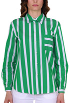 Emme Marella camicia maniche lunghe a righe verde