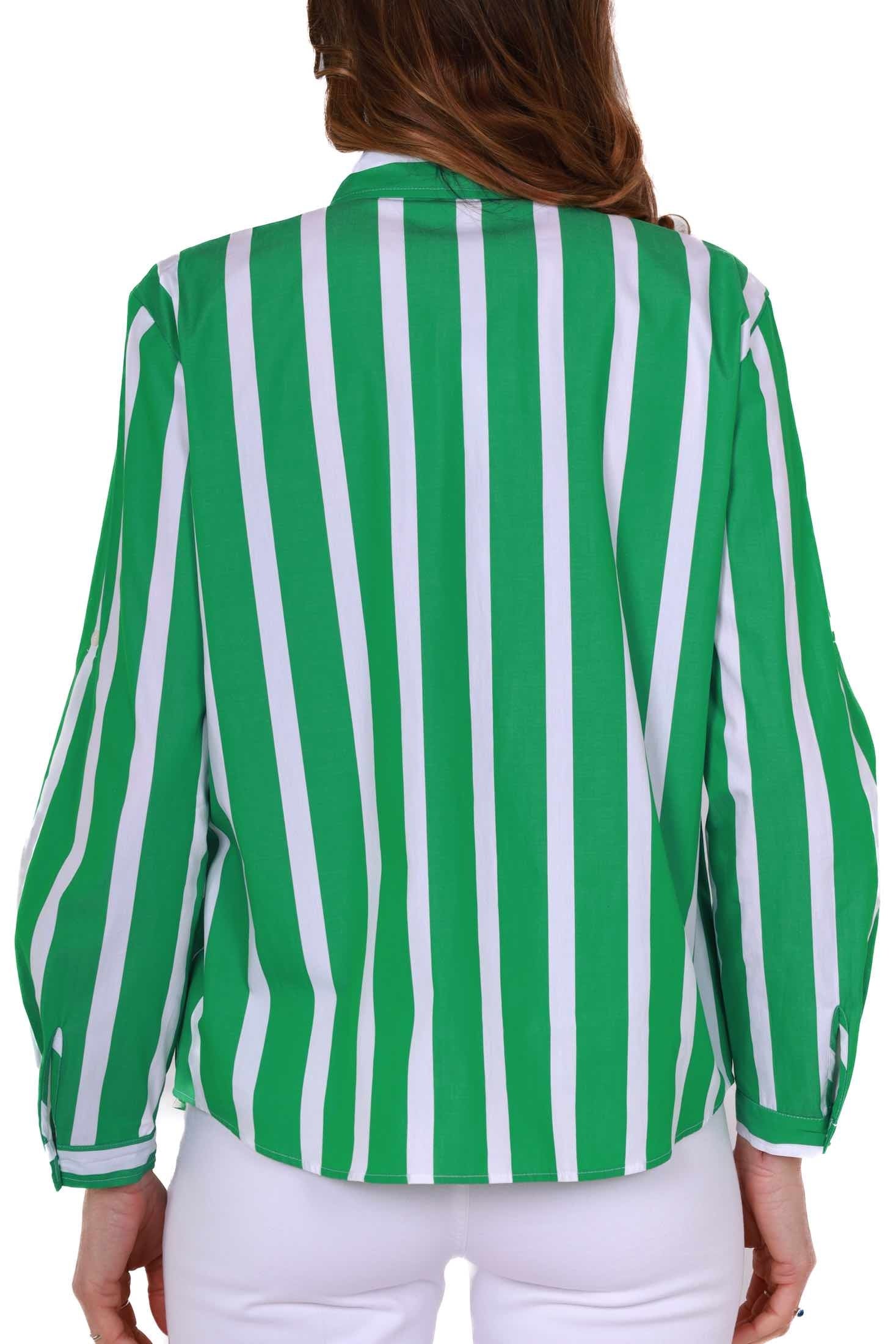 Emme Marella camicia maniche lunghe a righe verde