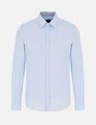 Ax Uomo camicia maniche lunghe in oxford di cotone azzurro