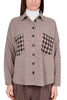 CAMICIA OVERSIZE A QUADRI CAMMELLO