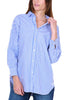 CAMICIA OVERSIZE IN POPELINE DI COTONE A RIGHE BLU