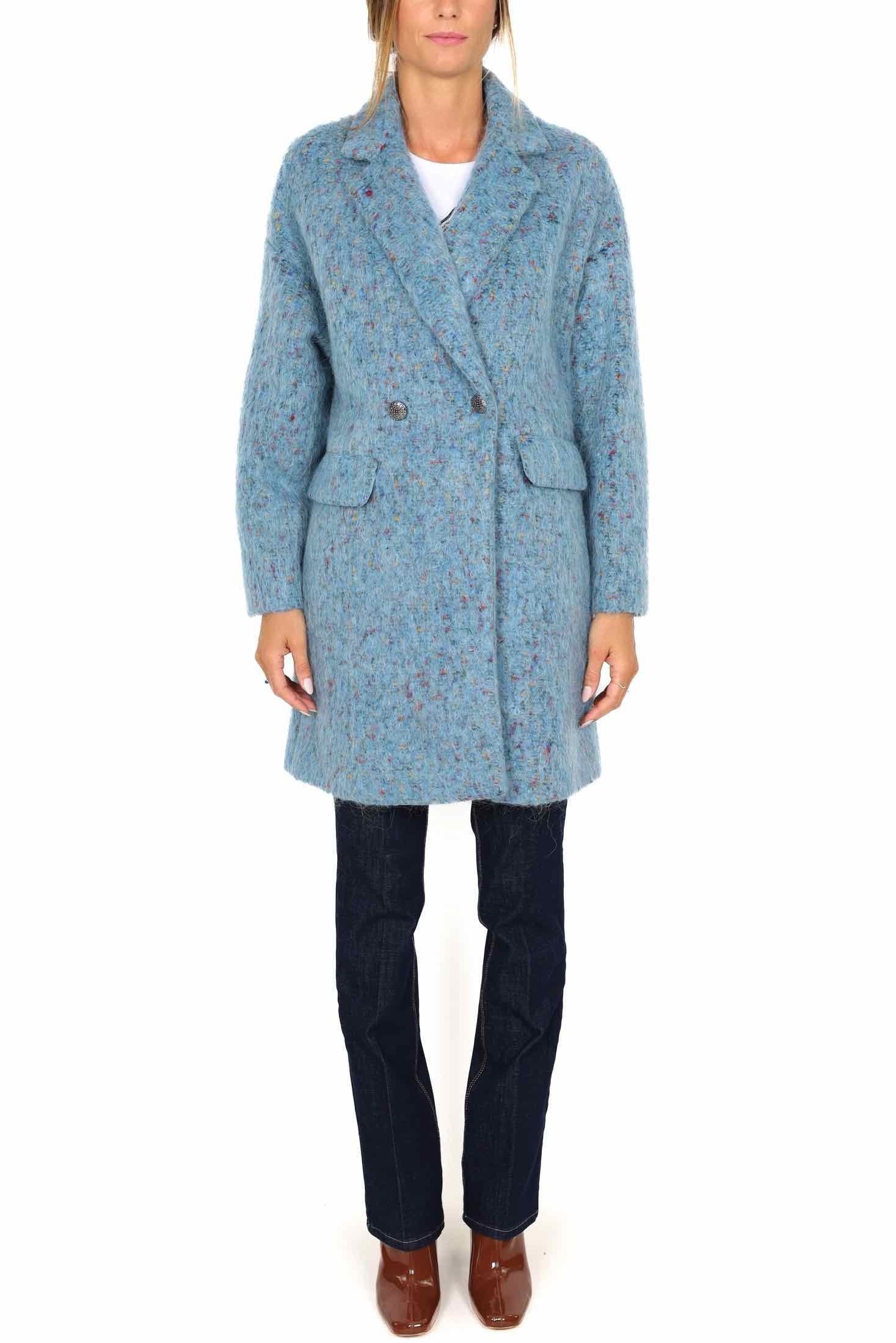 Liu Jo White cappotto corto oversize azzurro