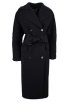 Elisabetta Franchi cappotto doppiopetto oversize nero