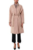 CLOTH COAT WITH PINK ECO-LEATHER PROFILES