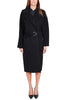 BLACK WOOL COAT WITH BELT