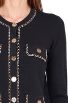 Elisabetta Franchi cardigan girocollo con catene nero