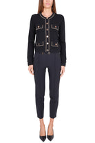 Elisabetta Franchi cardigan girocollo con catene nero