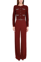 Elisabetta Franchi cardigan girocollo in lana bouclÈ bordeaux