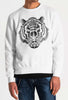 SWEATSHIRT MIT RUNDHALS UND WEISSEM TIGER-GUMMI-PRINT