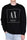 SCHWARZES HERREN-Sweatshirt mit Rundhalsausschnitt