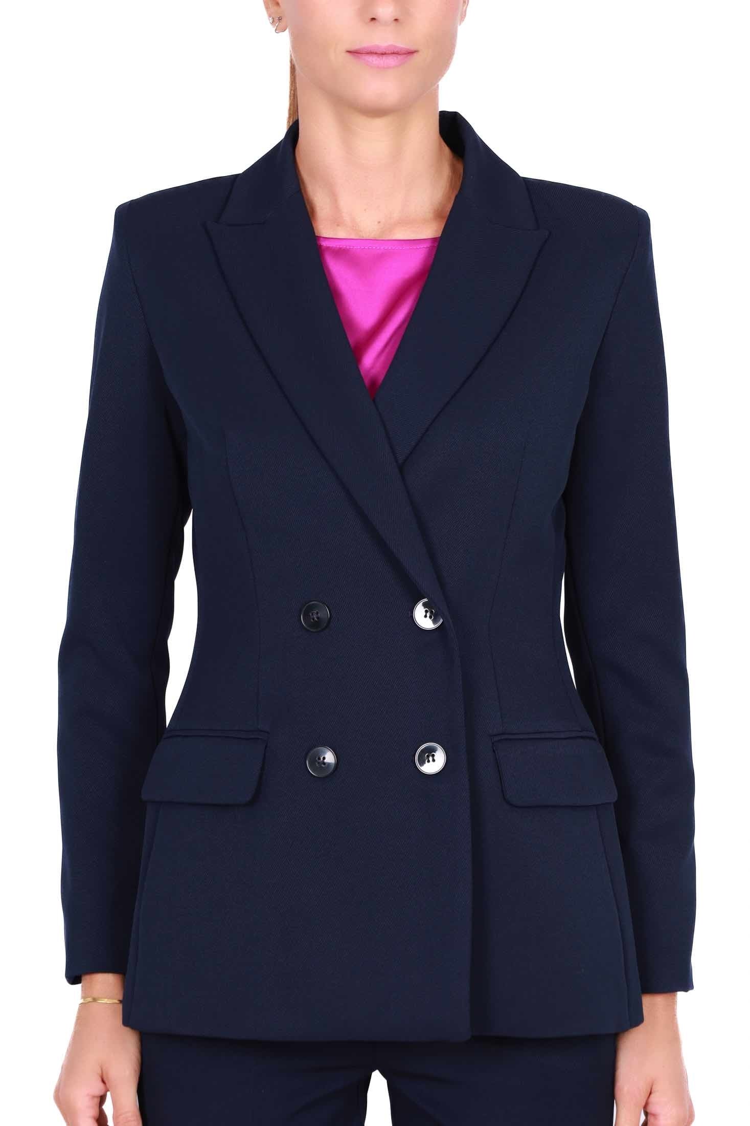 Emme Marella giacca blazer doppiopetto blu