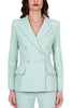 GREEN CREPE DOUBLE BREASTED BLAZER JACKET