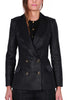 BLACK DOUBLE BREASTED BLAZER JACKET