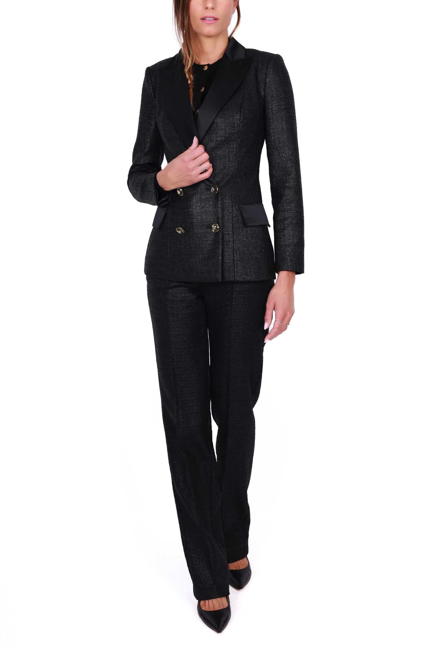 Elisabetta Franchi giacca blazer doppiopetto nero