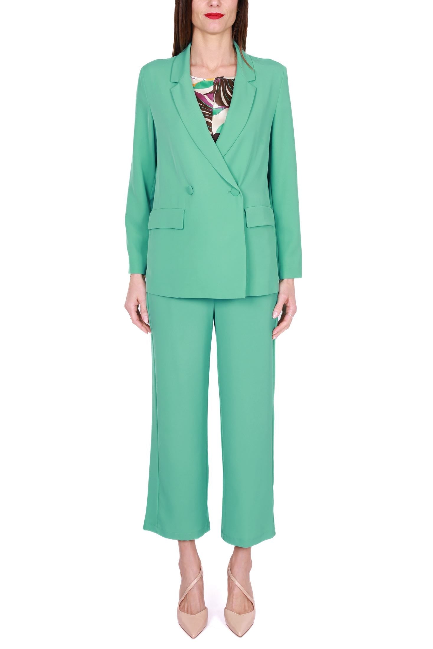 Emme Marella giacca blazer doppiopetto verde