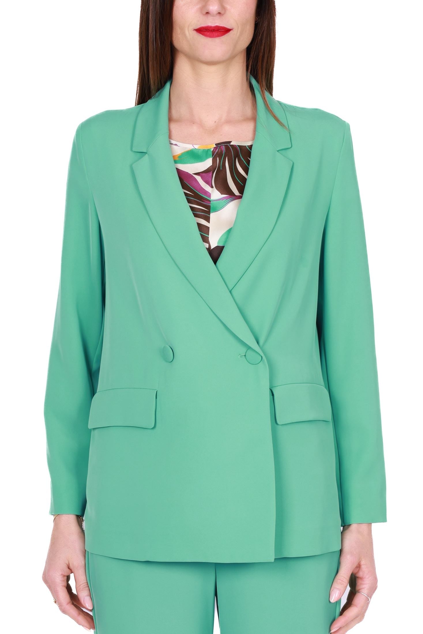 Emme Marella giacca blazer doppiopetto verde