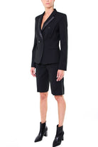 Pinko giacca blazer gessato con bande glitter nero