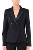 GIACCA BLAZER GESSATO CON BANDE GLITTER NERO