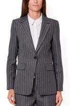 Emme Marella giacca blazer gessato grigio