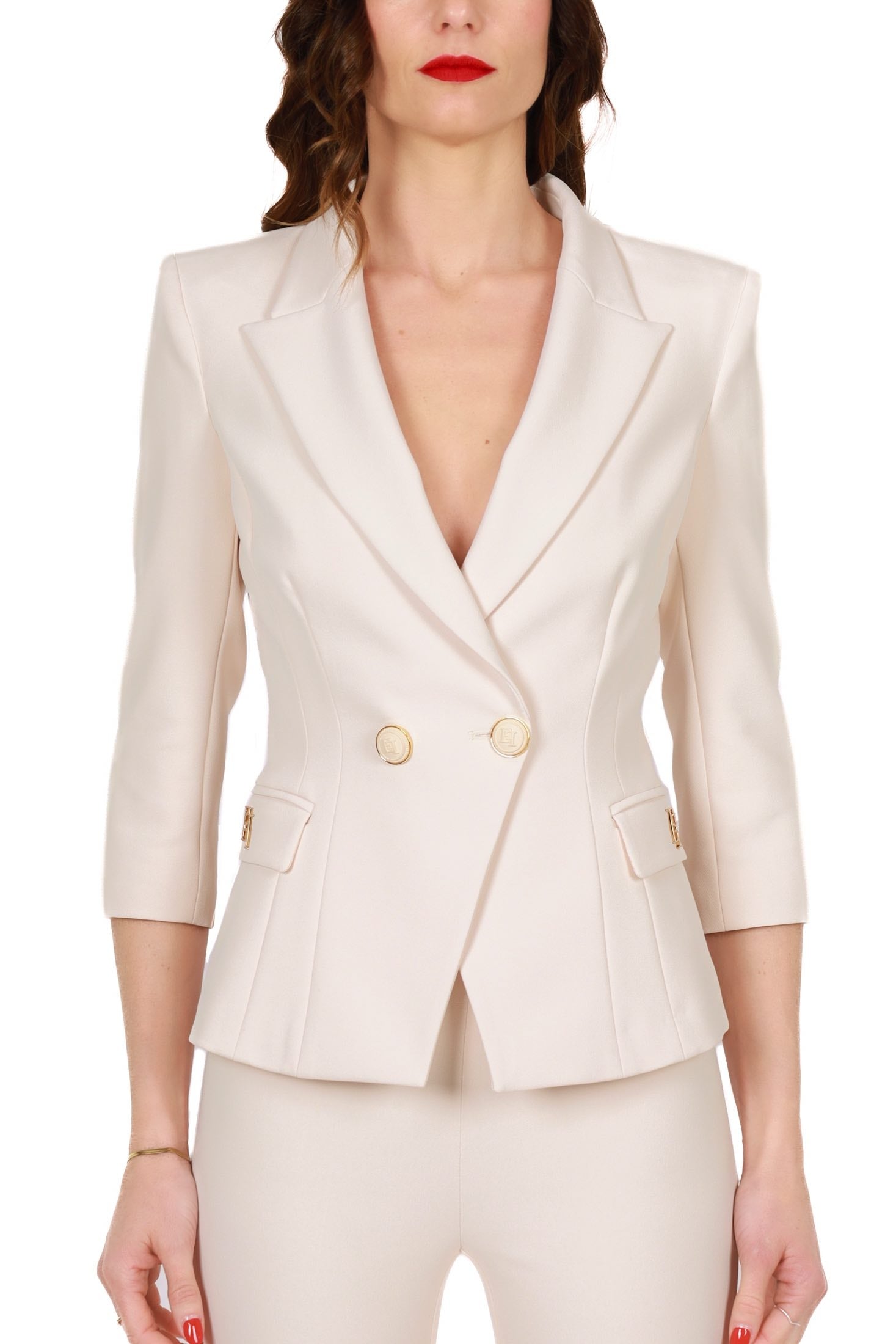 Elisabetta Franchi giacca blazer in crÈpe burro