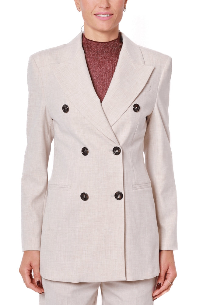 Liu Jo Black giacca blazer in flanella stretch beige