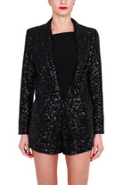 Vicolo giacca blazer in paillettes nero