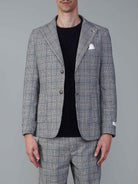 Berna giacca blazer in principe di galles grigio