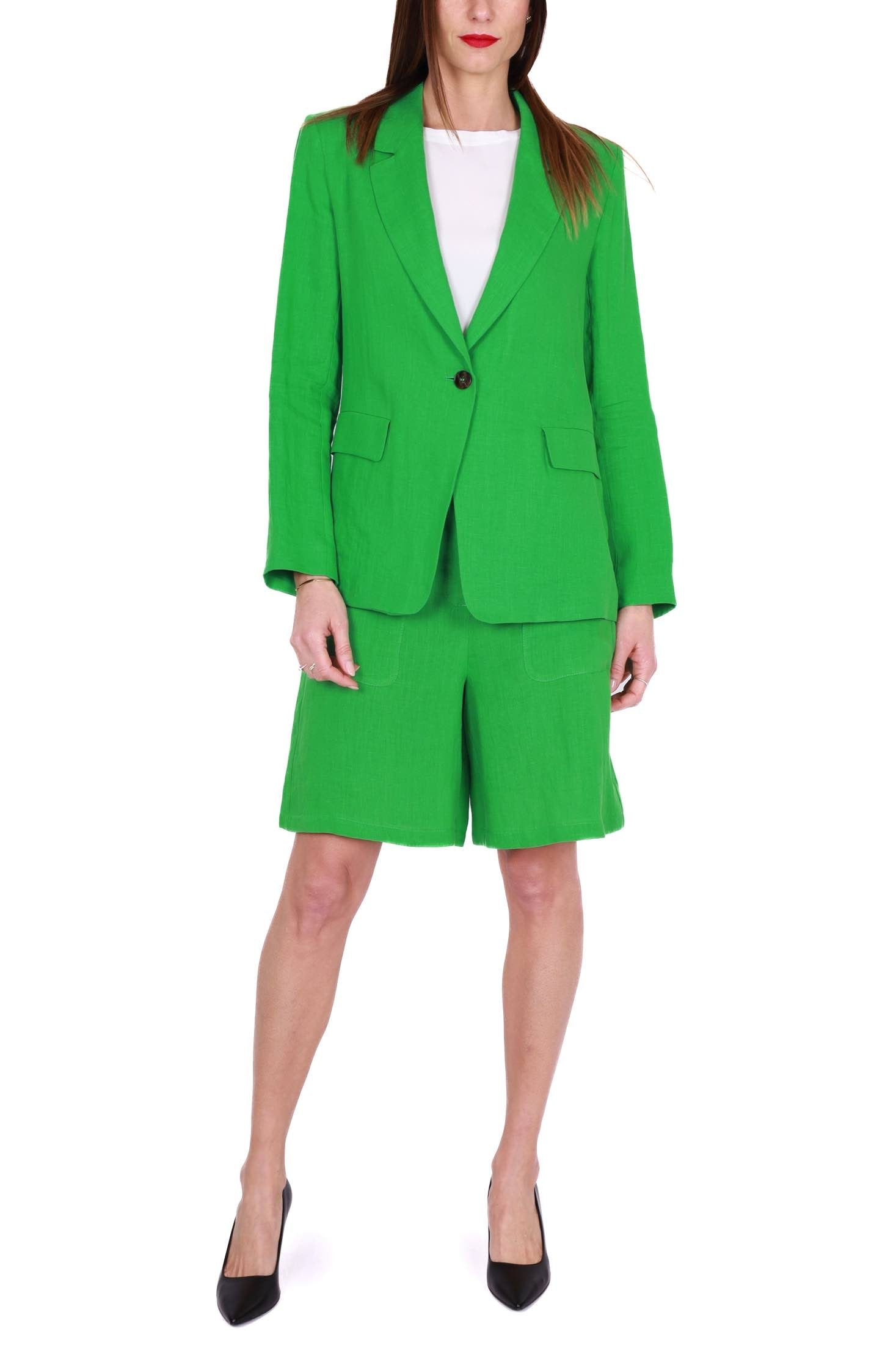 Emme Marella giacca blazer in puro lino verde