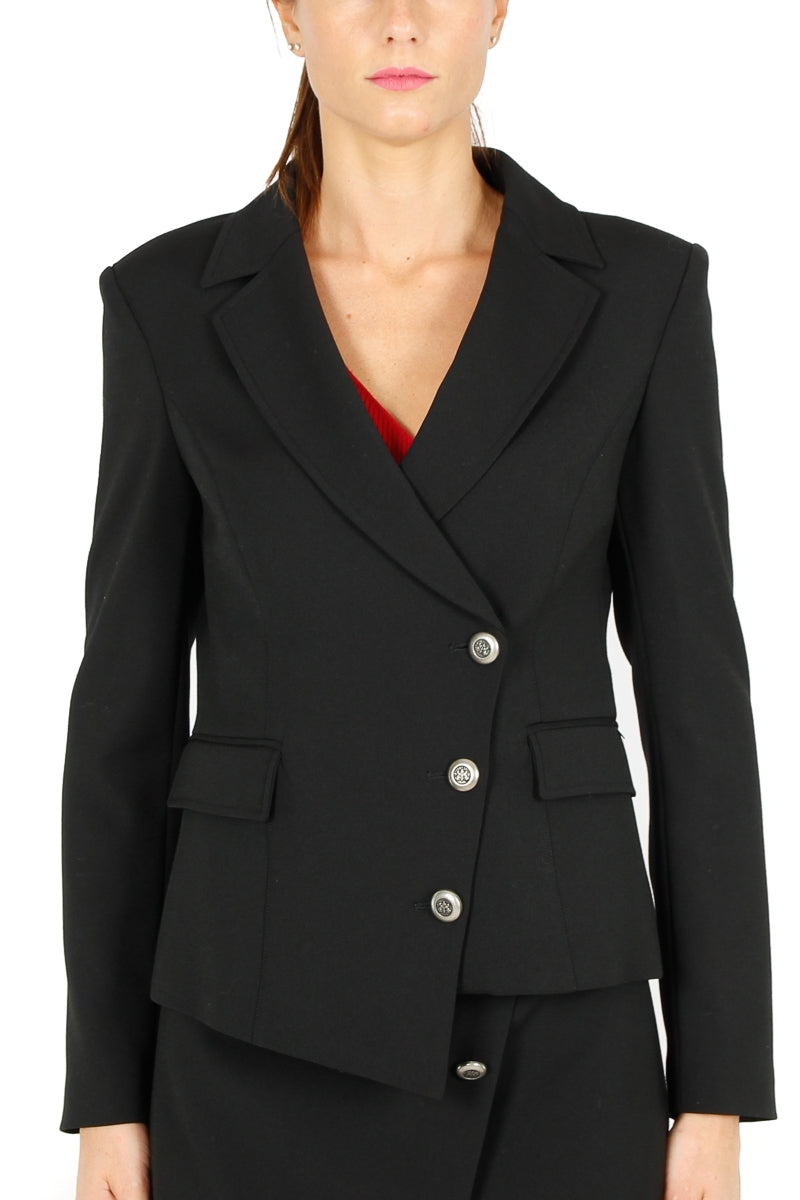 Kocca giacca blazer in tessuto punto milano nero