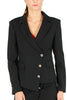 BLACK MILANO STITCH FABRIC BLAZER JACKET