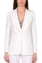 Liu Jo White giacca blazer in tessuto tecnico bianco