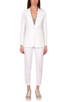 Liu Jo White giacca blazer in tessuto tecnico bianco