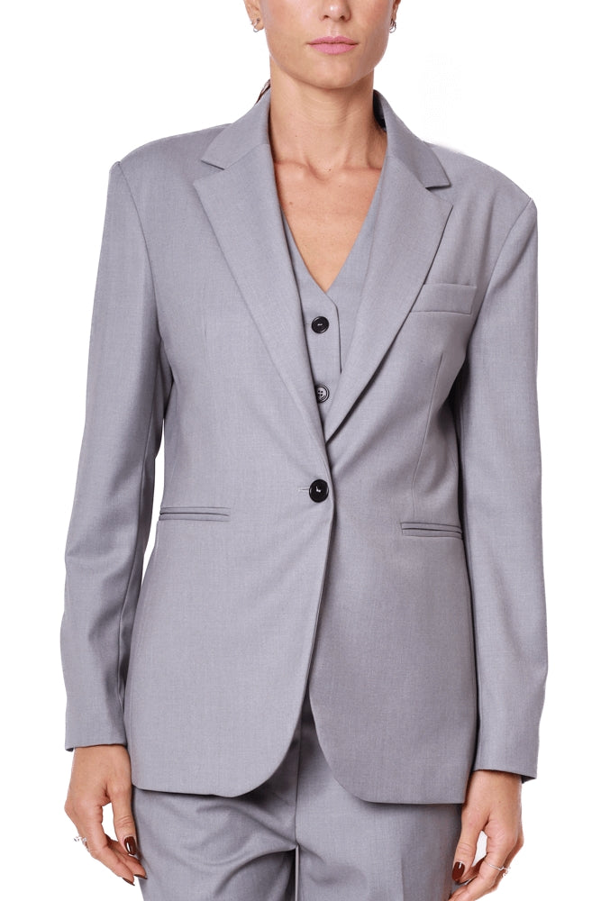 Liu Jo White giacca blazer in tessuto twill stretch grigio