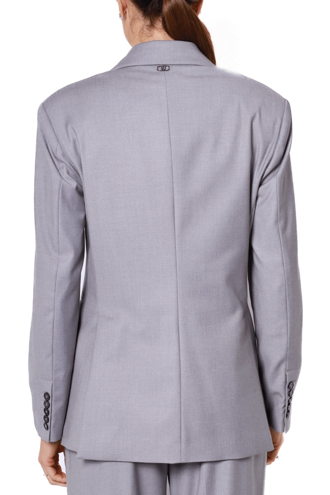 Liu Jo White giacca blazer in tessuto twill stretch grigio