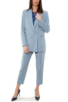 Pinko giacca blazer lunga in crepe stretch azzurro