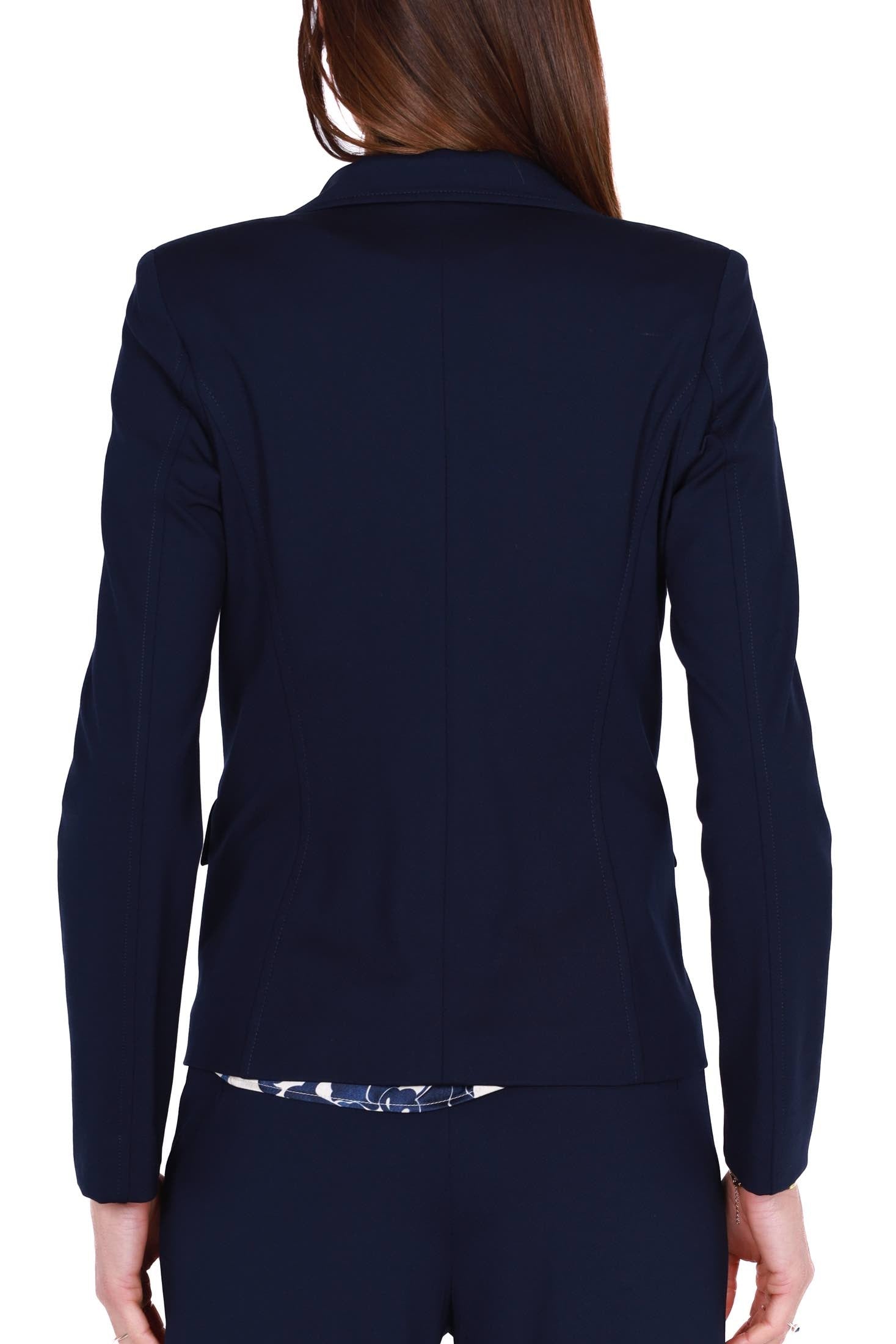 Emme Marella giacca blazer monopetto in jersey blu